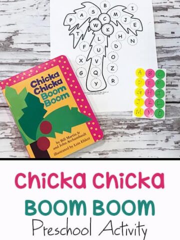 Chicka Chicka Boom Boom activity with stickers