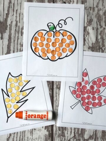three fall dot marker pages and a dot marker