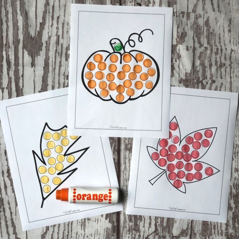 Fall Dot Marker Printables (Instant Download) | Two Pink Peonies