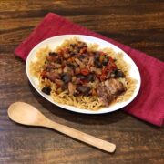 Crockpot Coq Au Vin on a white plate