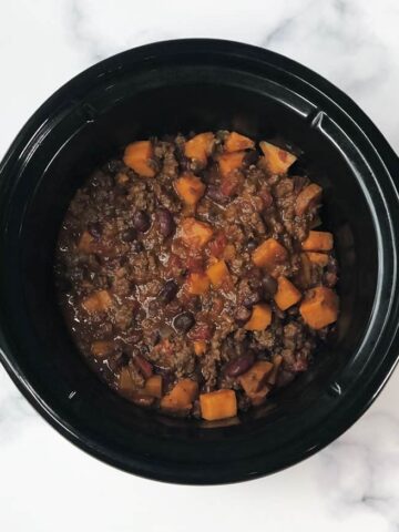 crockpot bison and sweet potato chili