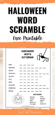 Halloween Word Scramble with Answer Key {FREE Instant Download!}