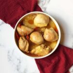 Sweet Hawaiian Crockpot Chicken in a white dish