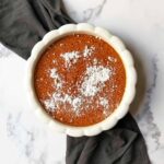 Copycat Golden Corral Carrot Souffle in a white dish