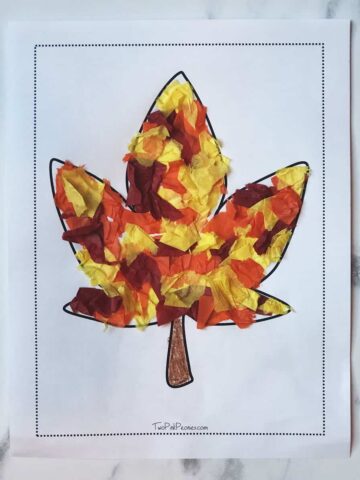 maple leaf printable with tissue paper