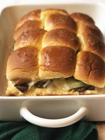 philly cheesesteak sliders with ground beef