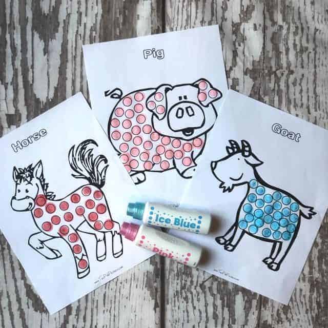 Free Farm Animals Dot Marker Printable {instant download}