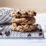 sourdough discard oatmeal cookies stacked