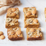 close up shot of banana pudding brownies