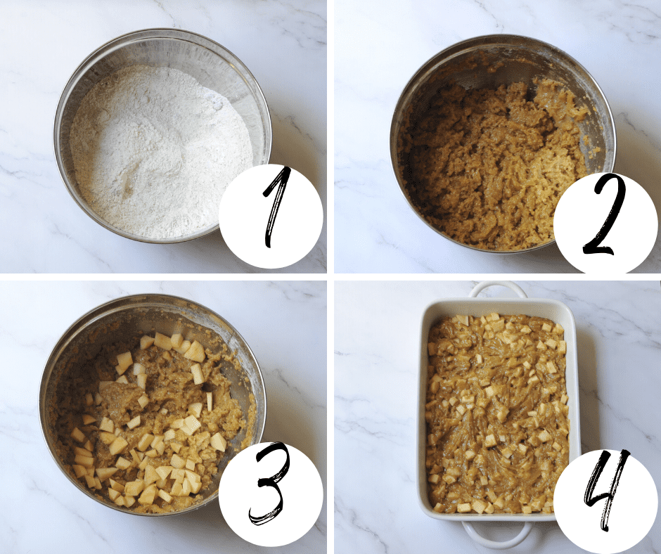 step by step guide on how to make Amish apple cake