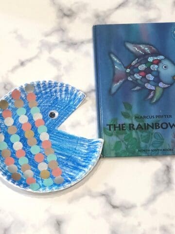 the rainbow fish paper plate craft and book