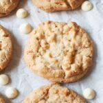 Copycat Great American White Chocolate Macadamia Nut Cookies close up