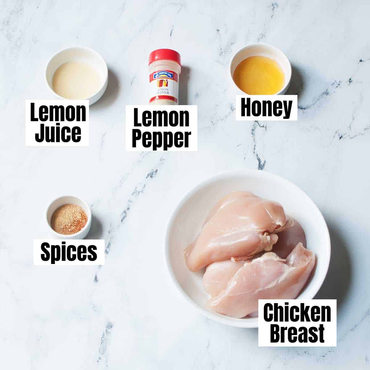 ingredients needed to make Honey Lemon Pepper Chicken