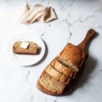 Copycat Bob Evans Pumpkin Bread Copycat Bob Evans Cookies on a wooden tray with a slice on a plate