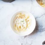 bowl of Copycat Maggiano's Fettuccine Alfredo