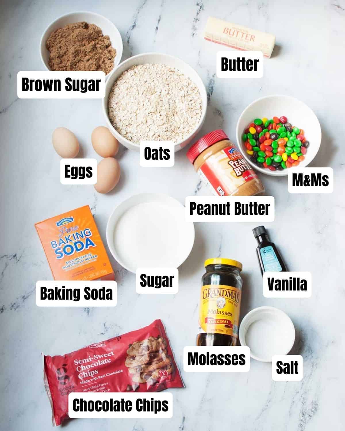 ingredients needed to make Amish monster cookies