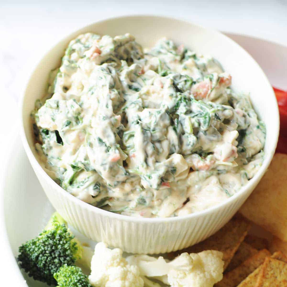 close up view of Lipton Spinach Dip