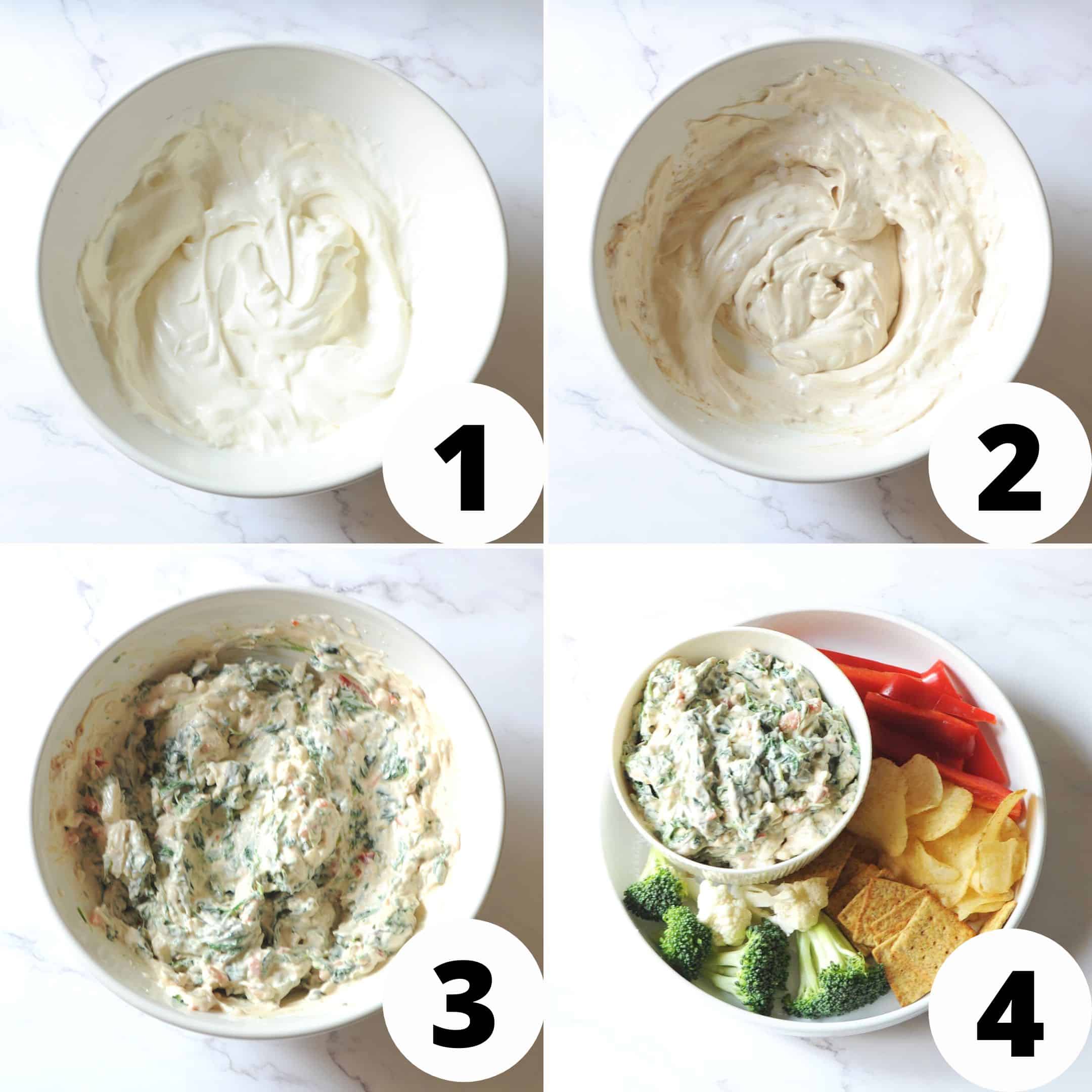 step by step guide on how to make Lipton Spinach Dip