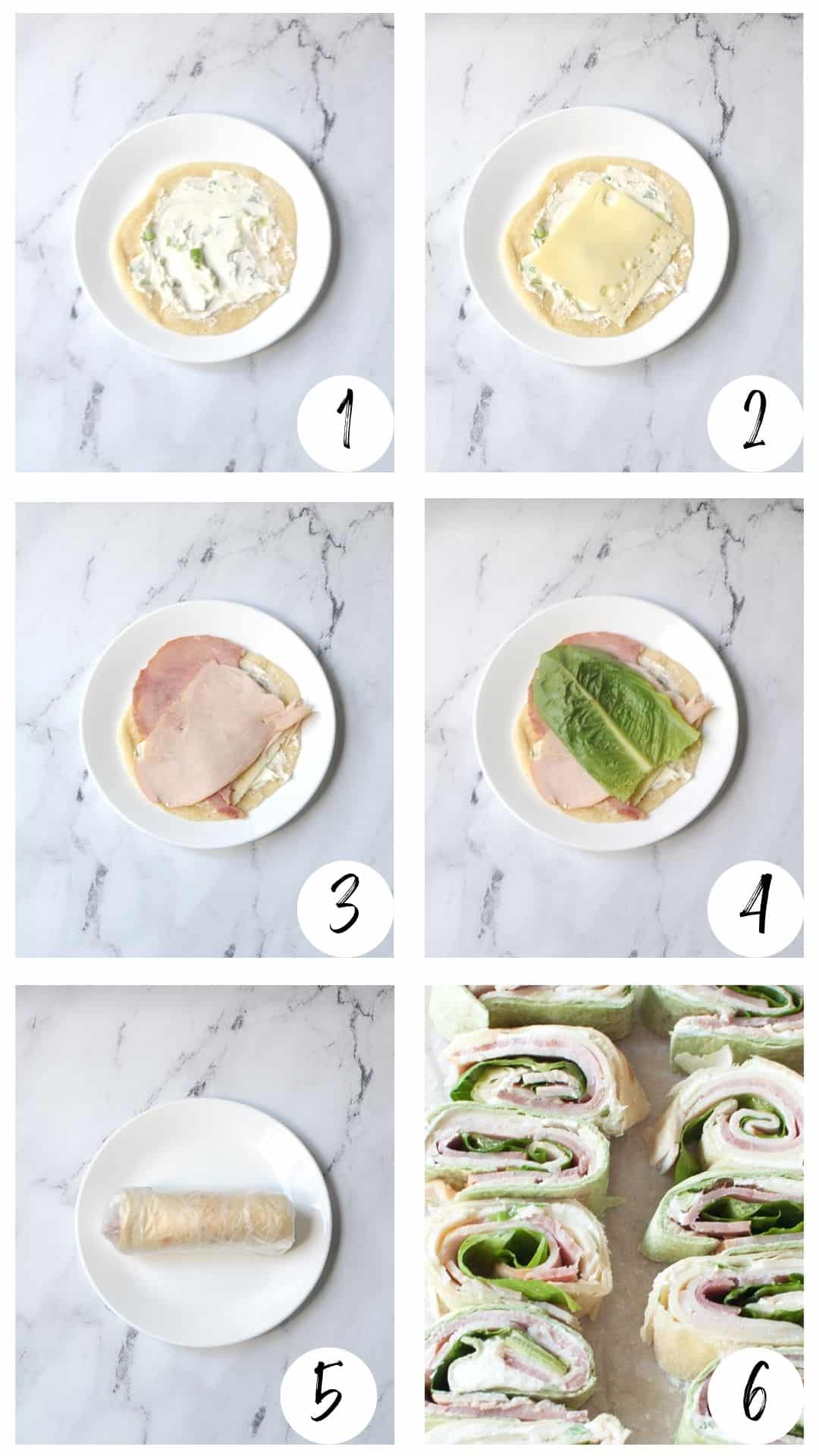 step by step guide on how to make pin wheel sandwiches