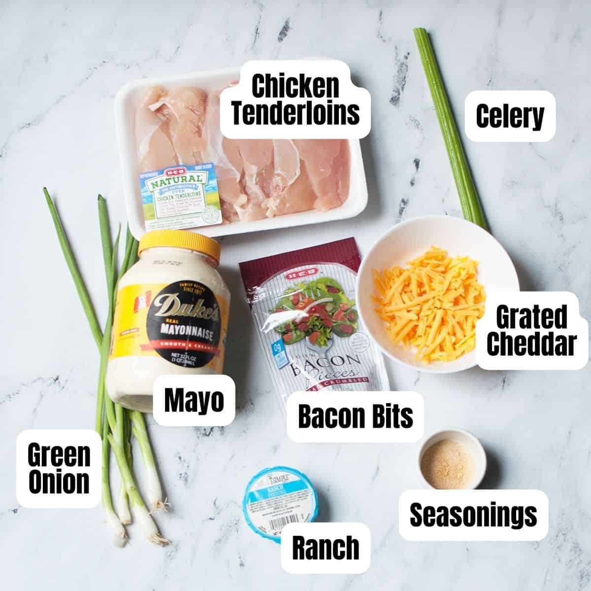 ingredients needed to make copycat Chicken Salad Chick Sassy Scotty