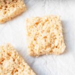 Rice Crispy Treats on a white paper