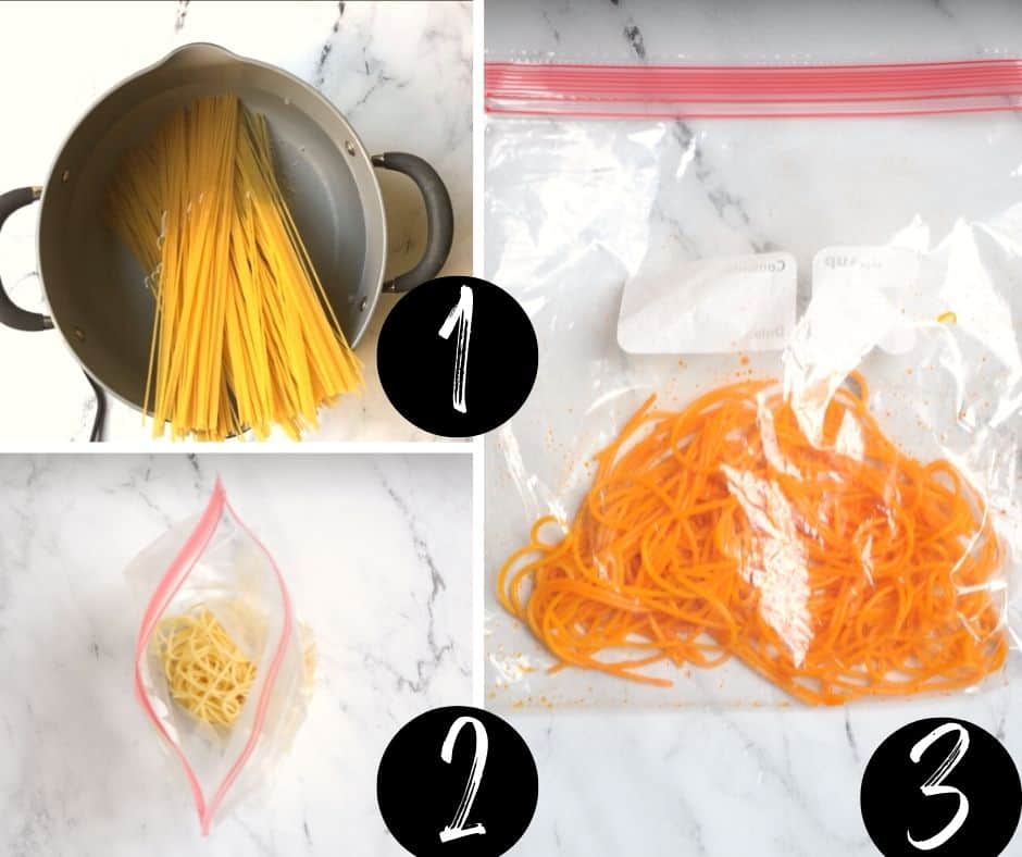 step by step guide on how to dye spaghetti