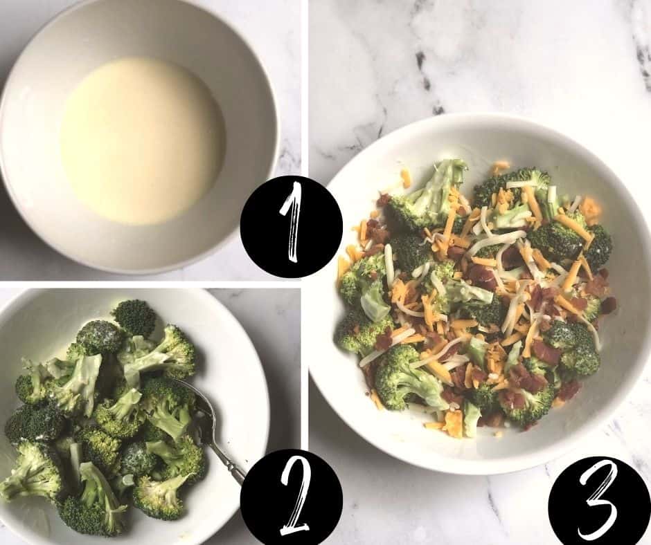 step by step guide on how to make Copycat Chicken Salad Chick Broccoli Salad