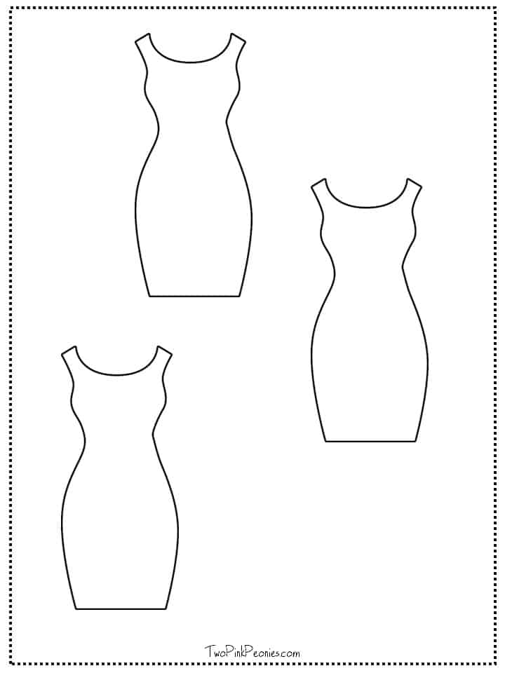 mock up of a small dress template