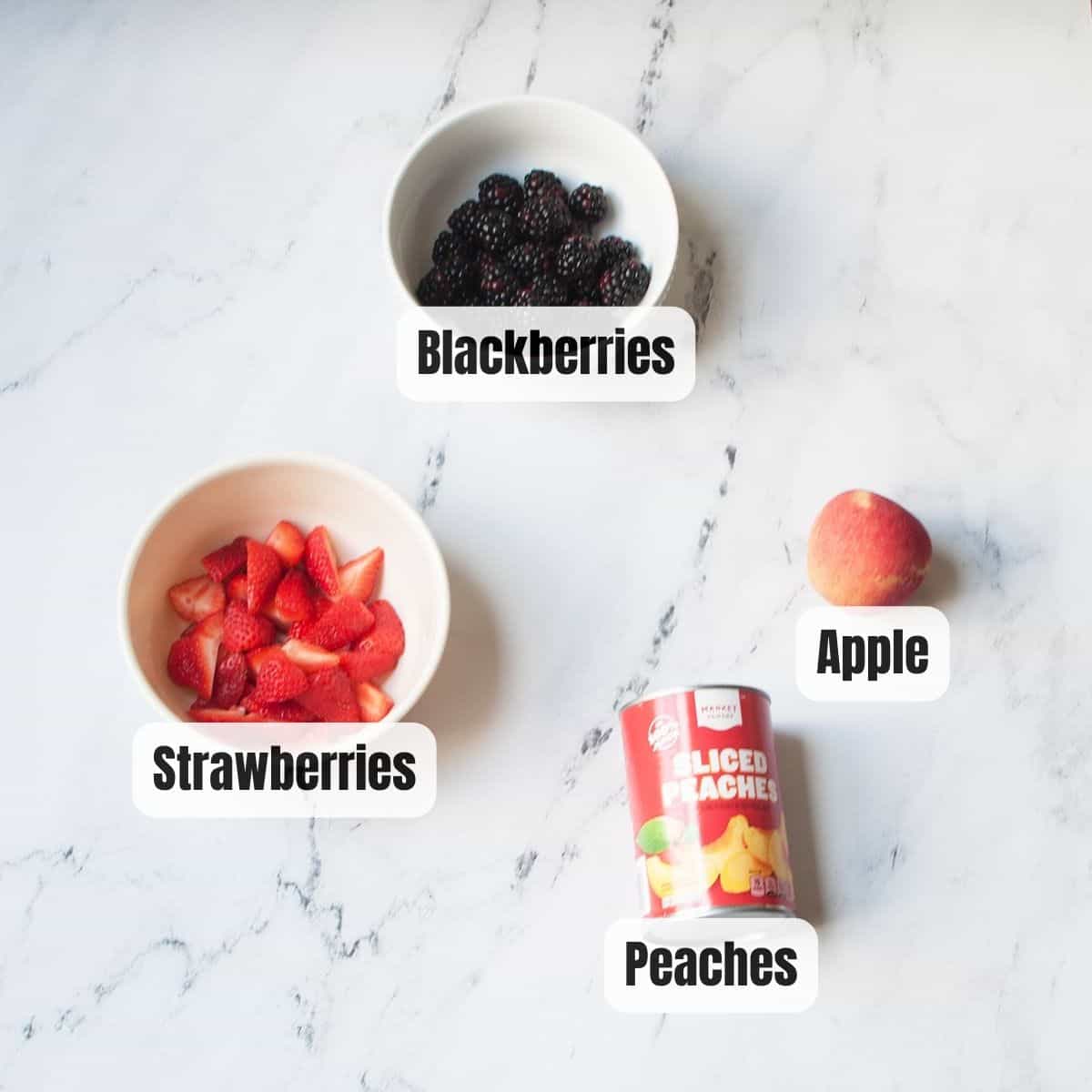 ingredients needed to make a game day fruit tray