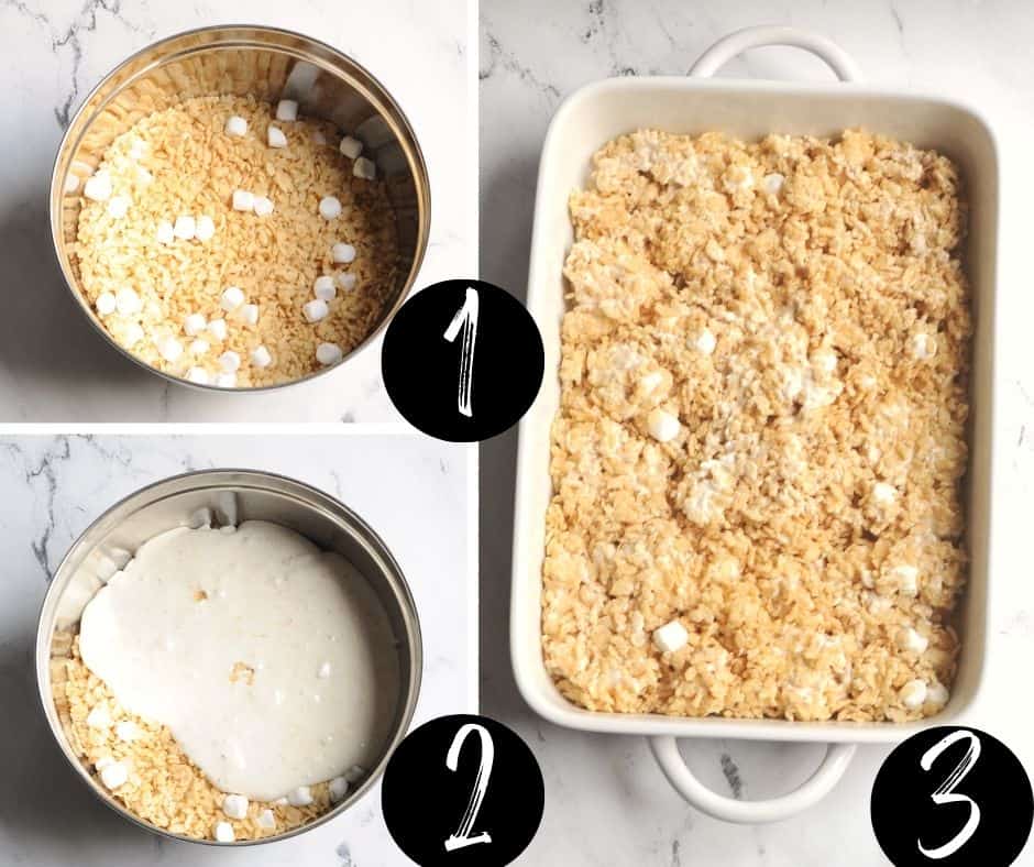 step by step guide on how to make rice crispy treats with olive oil
