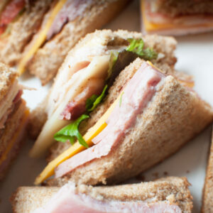 close up of a Copycat McAlister's Club Sandwich