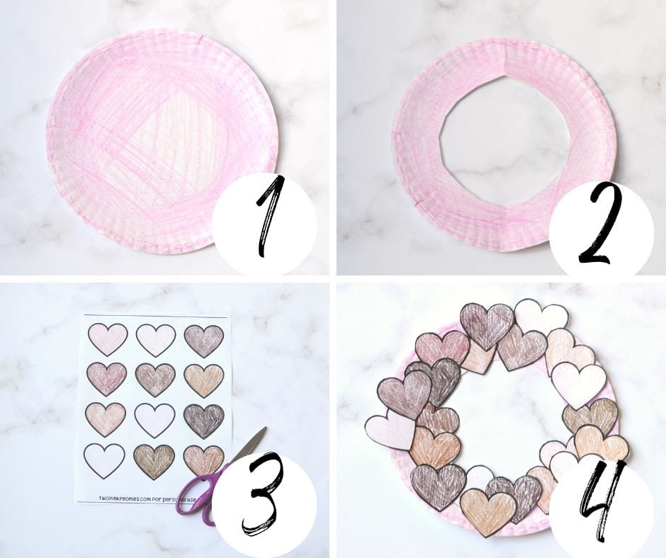 A step by step guide showing how to make a Martin Luther King Day wreath for kids.