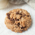 A close up photo of a copycat Great Harvest cookie.