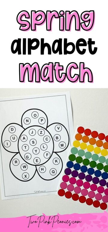 Spring Abc Match Spring Alphabet Match Printable | Two Pink Peonies