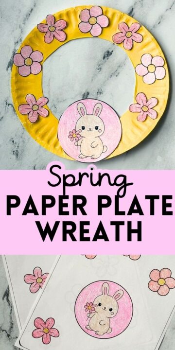 Spring Paper Character Craft Spring Paper Plate Wreath | Two Pink Peonies