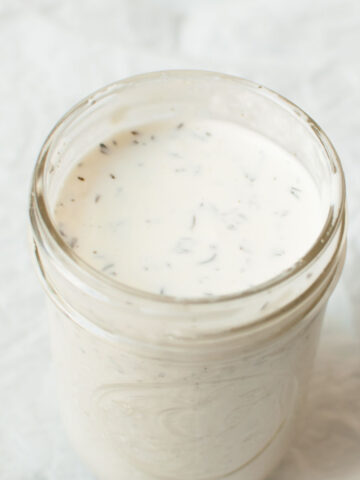 Copycat Salata ranch in a mason jar.