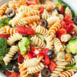 Up close photograph of Copycat Jason's Deli Pasta Salad.