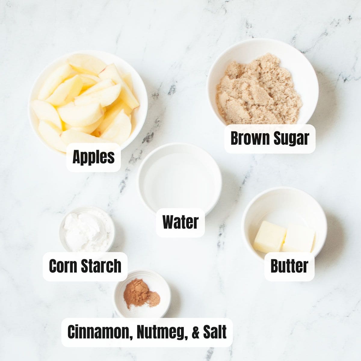 The ingredients needed to make copycat Boston Market Cinnamon Apples.