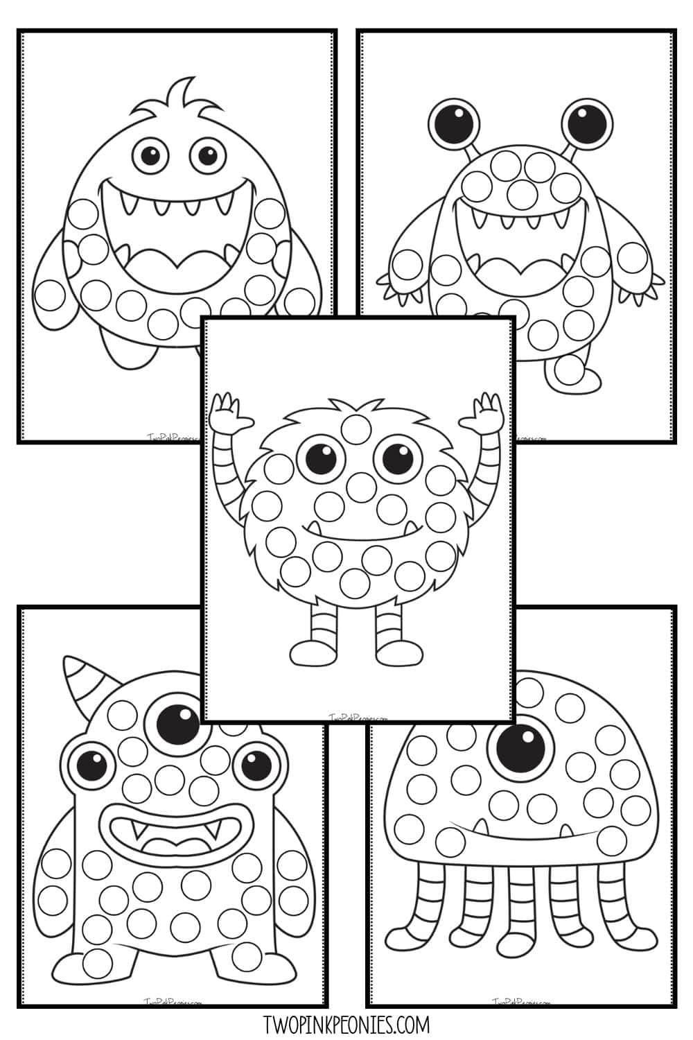 Monster dot marker mock ups.